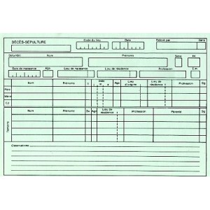 Fiches de sépultures