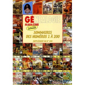 Généalogie Magazine Sommaires des numéros 1 à 200
